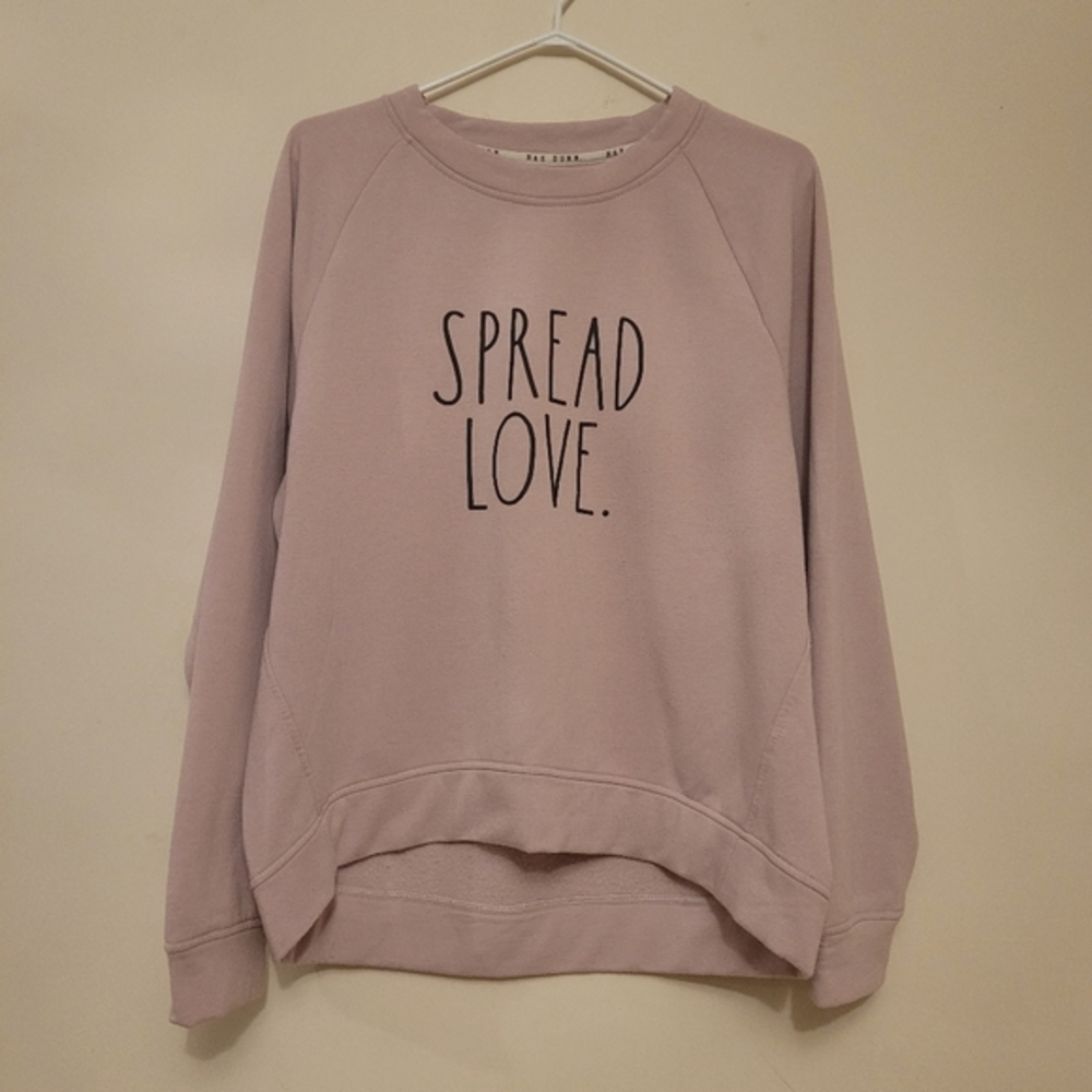 Rae Dunn lounge sweatshirt "Spread Love ", Pink,L